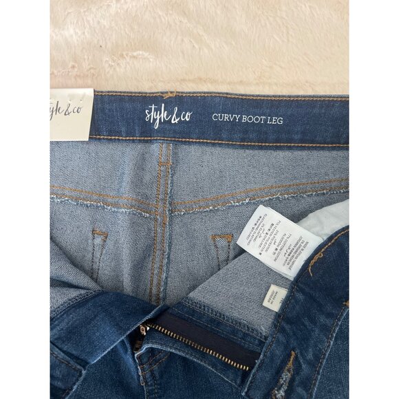 Style & Co Bootcut Low-Rise Jeans (Size 14L, Curvy Fit, Stretch Denim) NEW - Picture 6 of 12